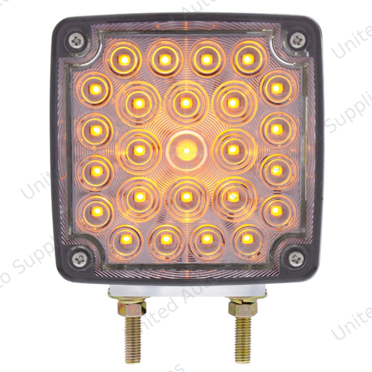 52 LED Double Stud Double Face Turn Signal Light (Driver) - Amber & Red LED/Clear Lens