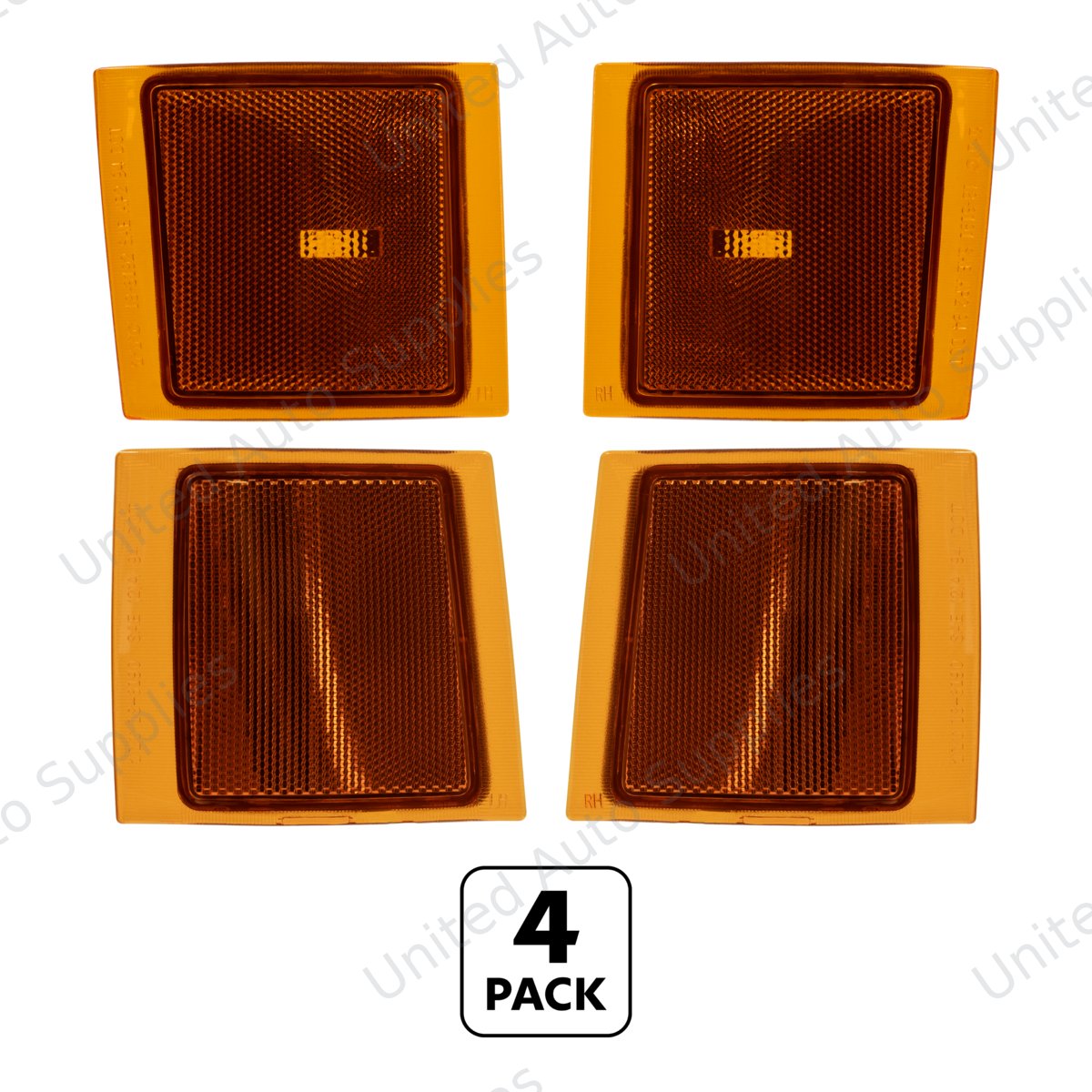 Front Side Marker Lights & Reflectors For 1994-2002 Chevrolet Truck (Complete Set/4)