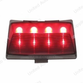 8 LED Fender Tip Light For Harley Motorcycle- Red LED/Smoke Lens