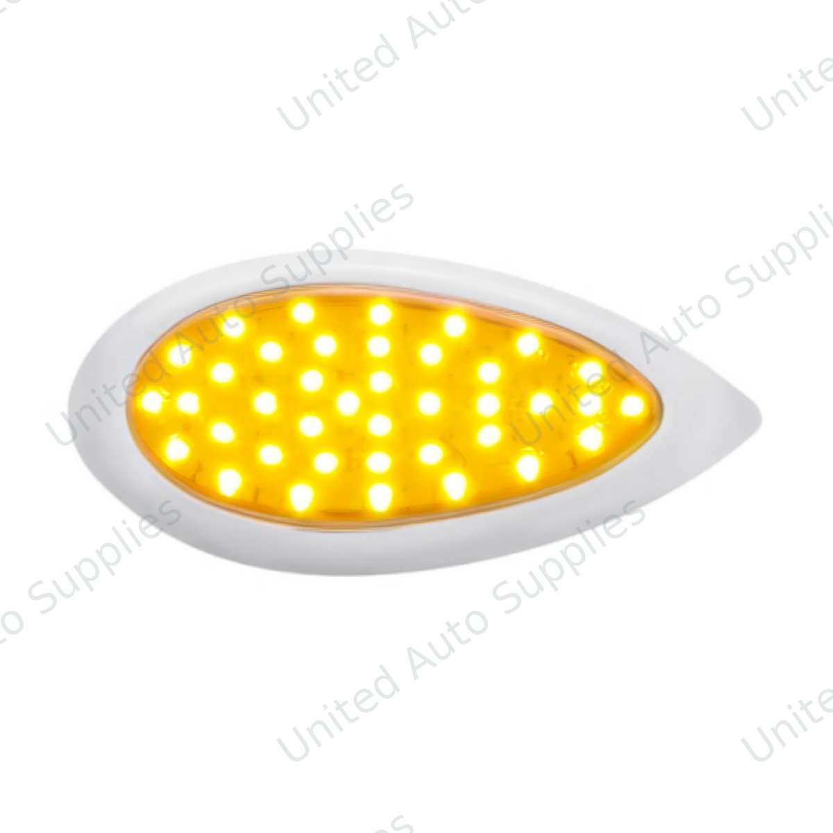 39 LED "Teardrop" Turn Signal Light With Bezel - Amber LED/Amber Lens