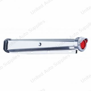 30" Heavy Duty Mud Flap Hangers With 9 LED Reflector End Cap & Visor - Red LED/Red Lens (Pair)