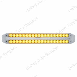 Dual 19 LED 12" Reflector Turn Signal Light Bars - Amber LED/Clear Lens