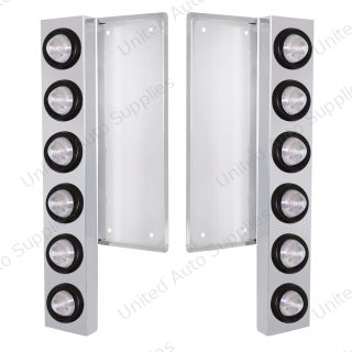 FL SS Front Air Cleaner Bracket W/12X 9 LED 2" Beehive Lights -Amber LED/Clear Lens