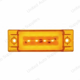GloLight 16 LED Rectangular Clearance/Marker Light - Amber LED/Amber Lens