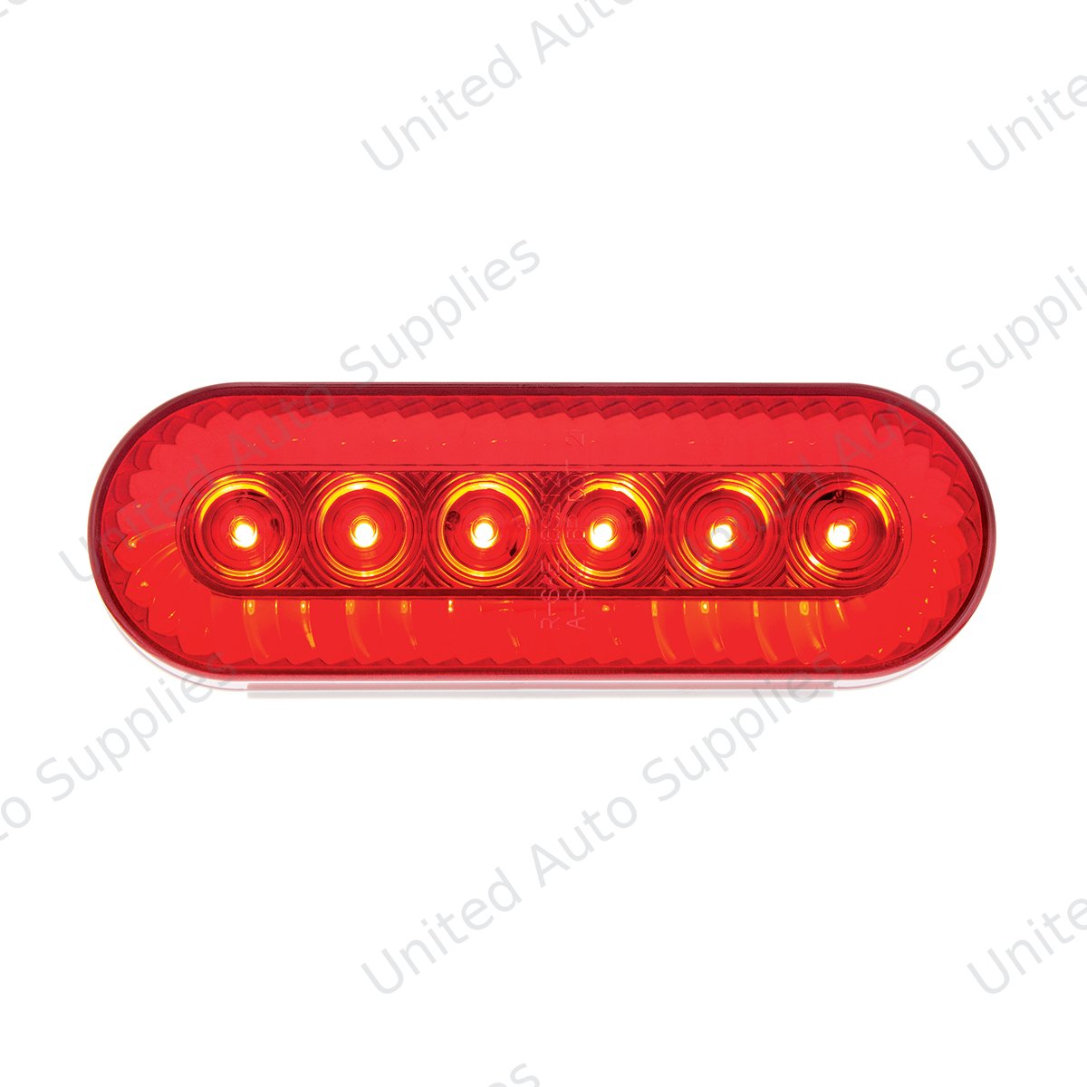 20 LED 6" Oval Turbine Light (Stop, Turn & Tail) - Red LED/Red Lens