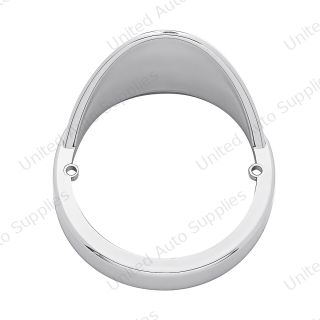 Chrome Plastic Cab Light Bezel With Visor For United Pacific Watermelon And Beehive Style Lights