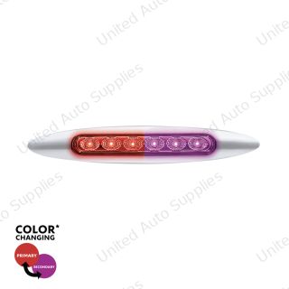 Double Fury 6 LED Dual Function 6" Marker Light With Chrome Bezel-Red & Purple/Clear Lens
