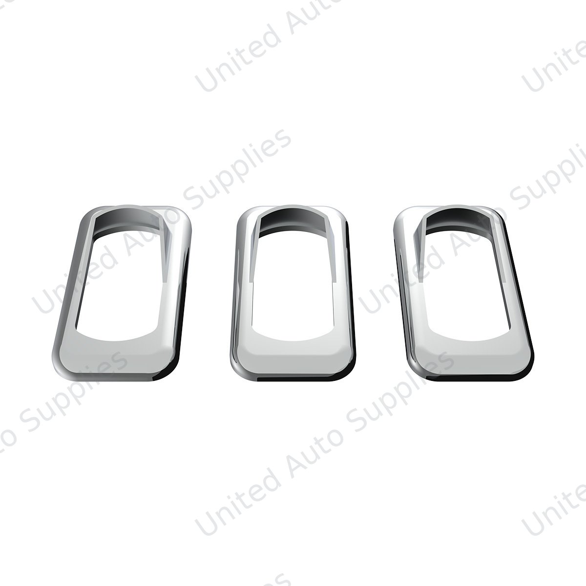 Chrome Plastic Rocker Switch Bezels With Switch Guard (3-Pack)