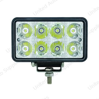 8 High Power LED Rectangular Work Light With Chrome Reflector
