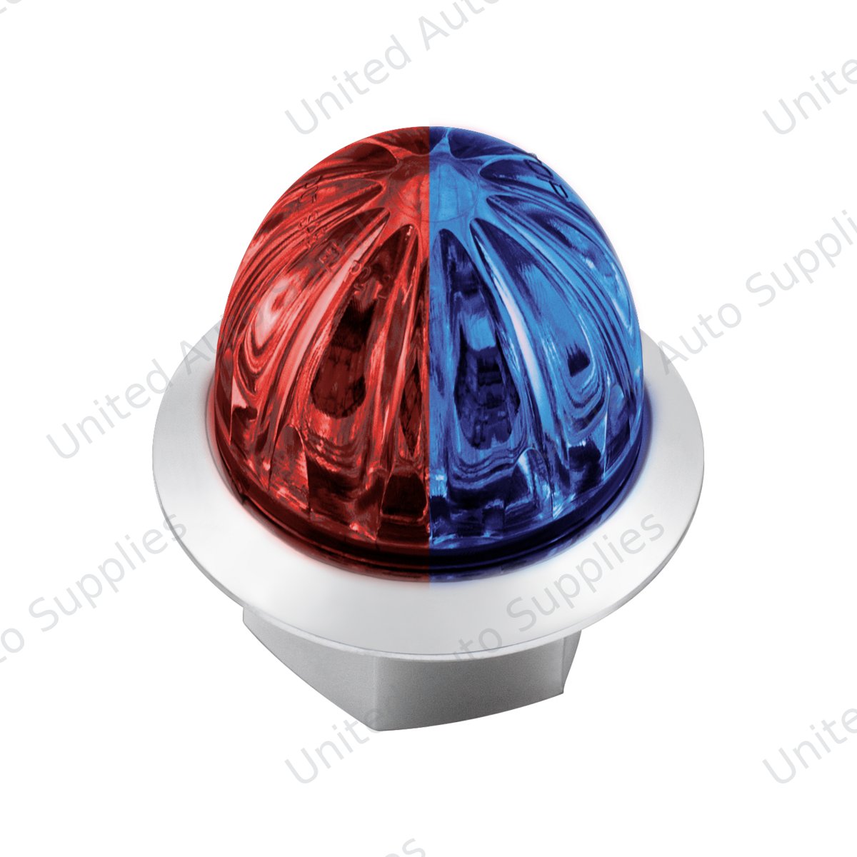 Double Fury 4 LED Dual Function 1-1/8" Watermelon Clearance/Marker Light-Red & Blue LED/ Clear Lens