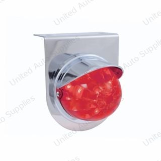 Stainless Light Bracket With 17 LED Dual Function Watermelon Light & Visor - Red LED/Red Lens