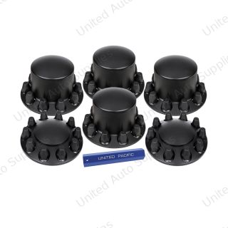 Dome Axle Cover Combo Kit With 33mm Standard Thread-On Nut Covers & Nut Cover Tool - Matte Black