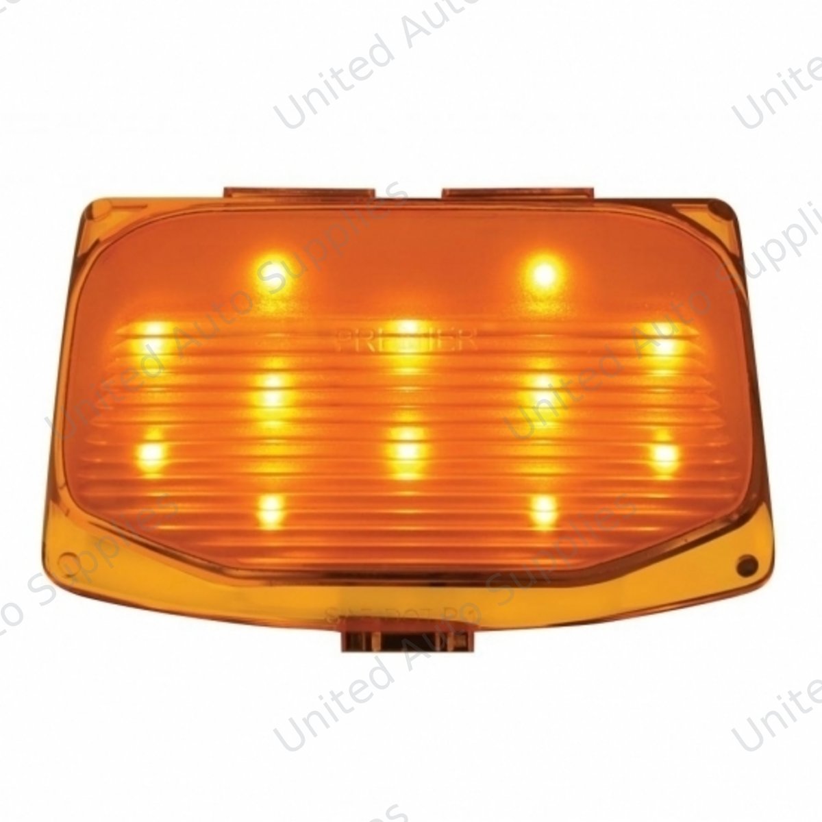 12 LED Front Fender Tip Light For Harley Motorcycle- Amber LED/Amber Lens