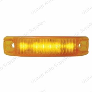 6 LED Rectangular Streamline Light (Clearance/Marker) - Amber LED/Amber Lens