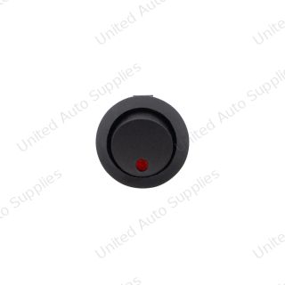 Red LED Round Rocker 10 Amp 12V On/Off 1/2" Dia. 1 Pc.