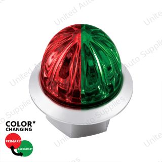 Double Fury 4 LED 1-1/8" Watermelon Clearance/Marker Light- Red & Green LED/ Clear Lens