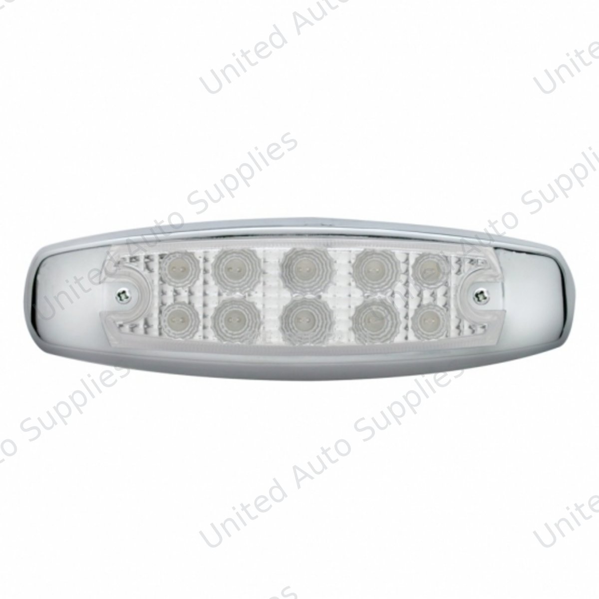 10 LED Reflector Rectangular Clearance/Marker Light - Red LED/Clear Lens