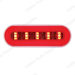 GloLight 22 LED 6" Oval Stop/Turn/Tail Light With Red Halo Insert Design - Red LED/Clear Lens (Card)