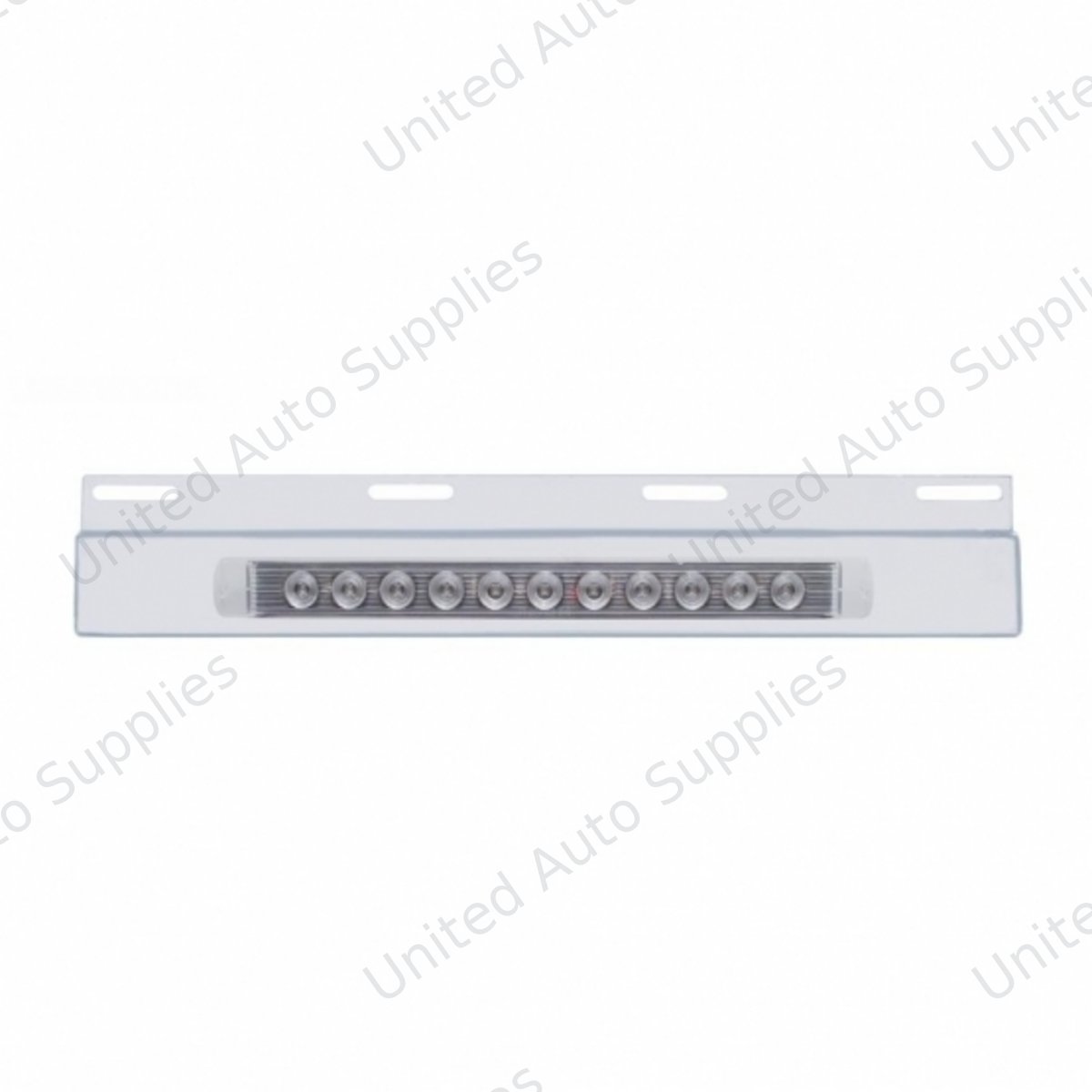 Stainless Top Mud Flap Plate With 11 LED 17" Light Bar - Red LED/Clear Lens (Each)