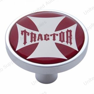 "Tractor" Short Air Valve Knob - Red Maltese Cross Sticker
