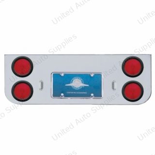 Chrome Rear Center Panel With Four 4" Lights & Grommets