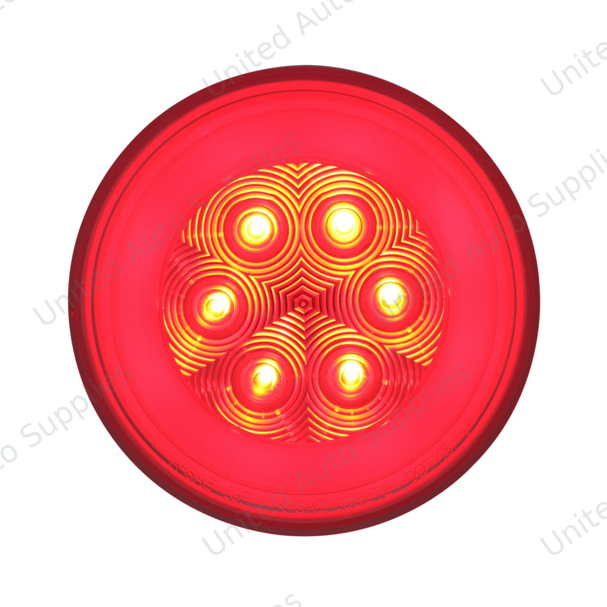 GloLight 21 LED 4" Round Stop/Turn/Tail Light - Red LED/Clear Lens