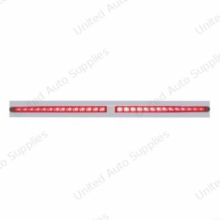 Chrome Top Mud Flap Plate With Two 14 LED 24" Light Bars - Red LED/Red Lens (Each)