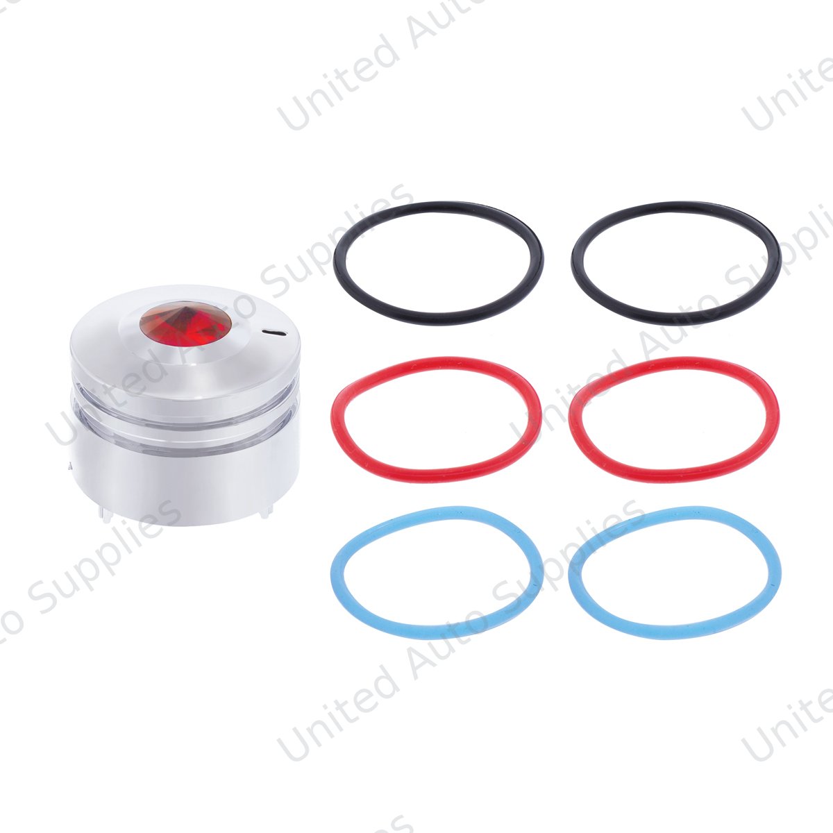 Deluxe Signature A/C Control Knob For Peterbilt - Red Crystal