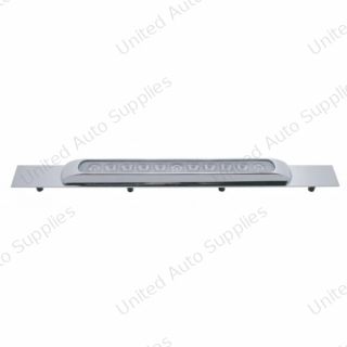 Chrome Top Mud Flap Plate With 11 LED 17" Light Bar - Amber LED/Clear Lens (Each)