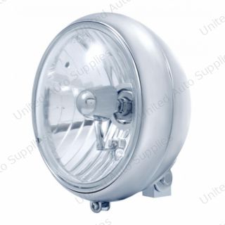 7" Motorcycle Headlight With Crystal H4 Halogen Bulb