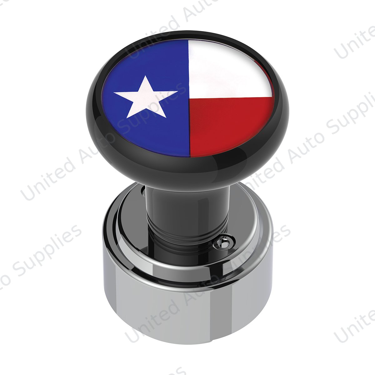 Thread-On Gearshift Knob With 9/10 Speed Adapter & Texas Flag Sticker - Black