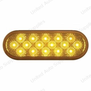 16 LED 6" Oval Reflector Turn Signal Light - Amber LED/Amber Lens