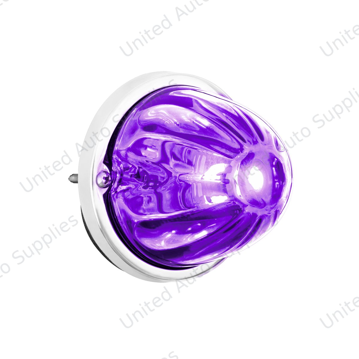 UltraBurst Glass Watermelon Flush Mount Kit With 18 LED Bulb-Purple LED/Clear Lens