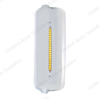 Mirror Cover With 19 Amber LED 12" Reflector Light Bar For Pre-2005 FL Century- Driver -Clear Lens