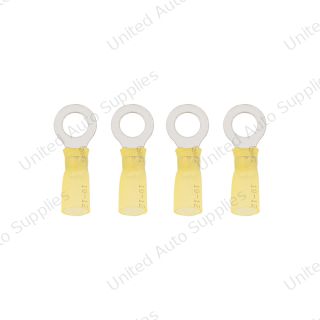 12-10 AWG 5/16" Stud CS Heat Shrink Ring Terminal - Yellow (4-Pack)