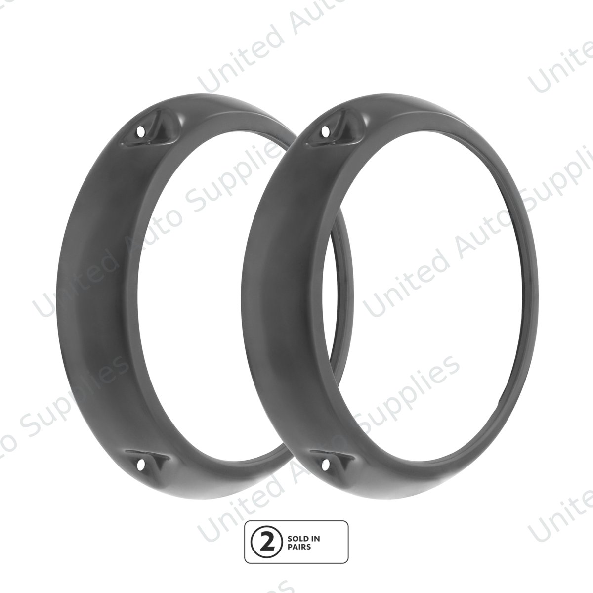 Headlight Bezel Without Notches For 1966-1970 Ford Bronco-Black(Pair)