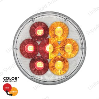 14 LED 4" Round Double Fury Light (Stop, Turn & Tail) - Red & Amber LED/ Clear Lens