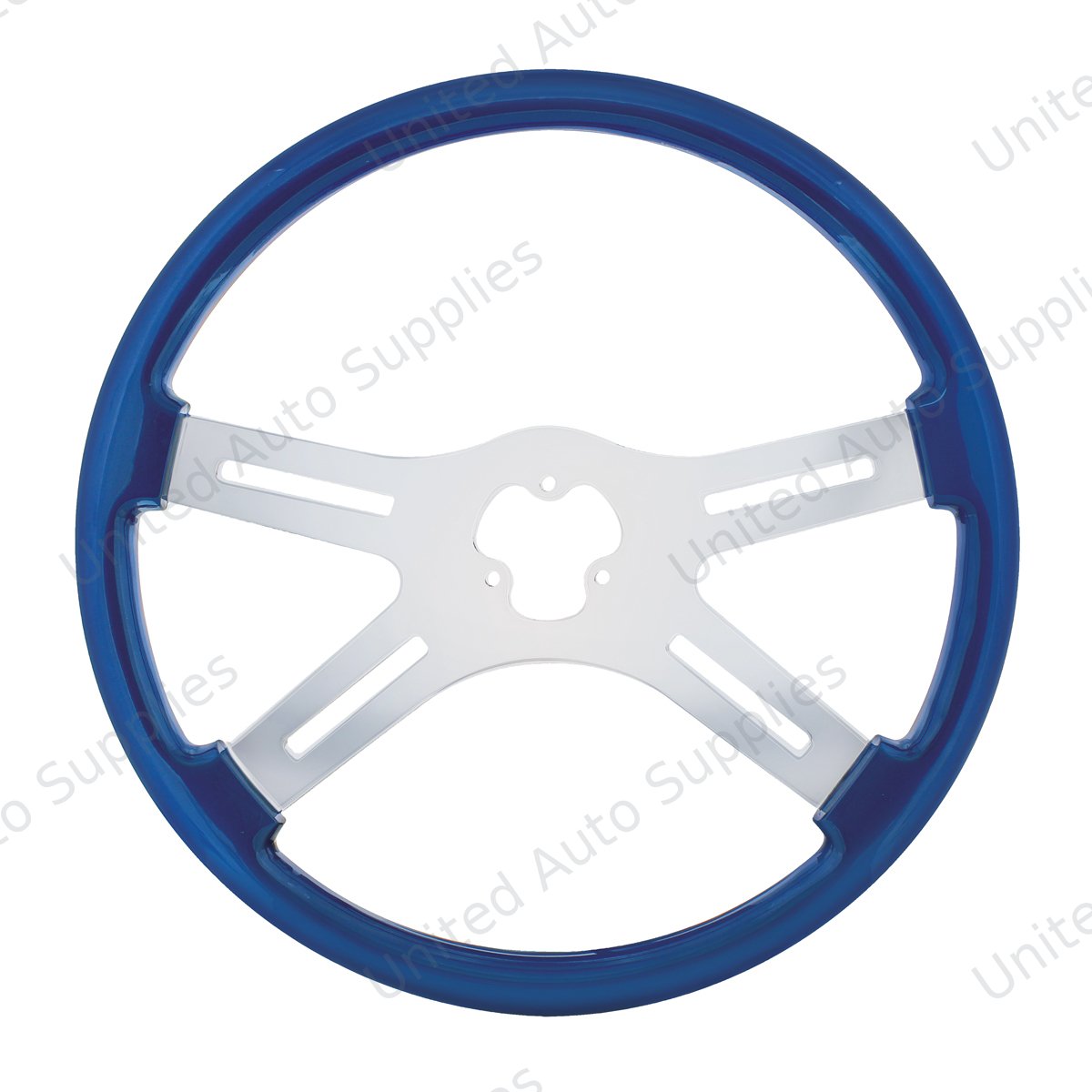 18" Color 4 Spoke Steering Wheel - Electric Blue