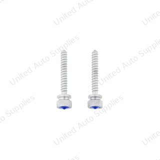 Chrome Long Dash Screw With Blue Crystal For Freightliner (2-Pack)