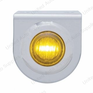 Stainless Light Bracket With 3 LED 3/4" Mini Light - Amber LED/Amber Lens