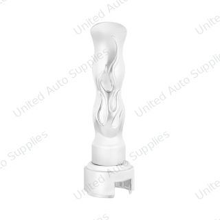Thread-On Flame Gearshift Knob With Adapter For Eaton Fuller 13/15/18 Speed - Chrome