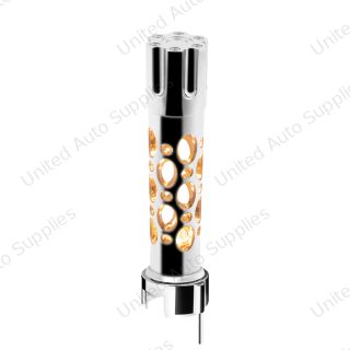 Austin Gun Cylinder Gearshift Knob With LED 13/15/18 Speed Adapter - Chrome/Amber LED