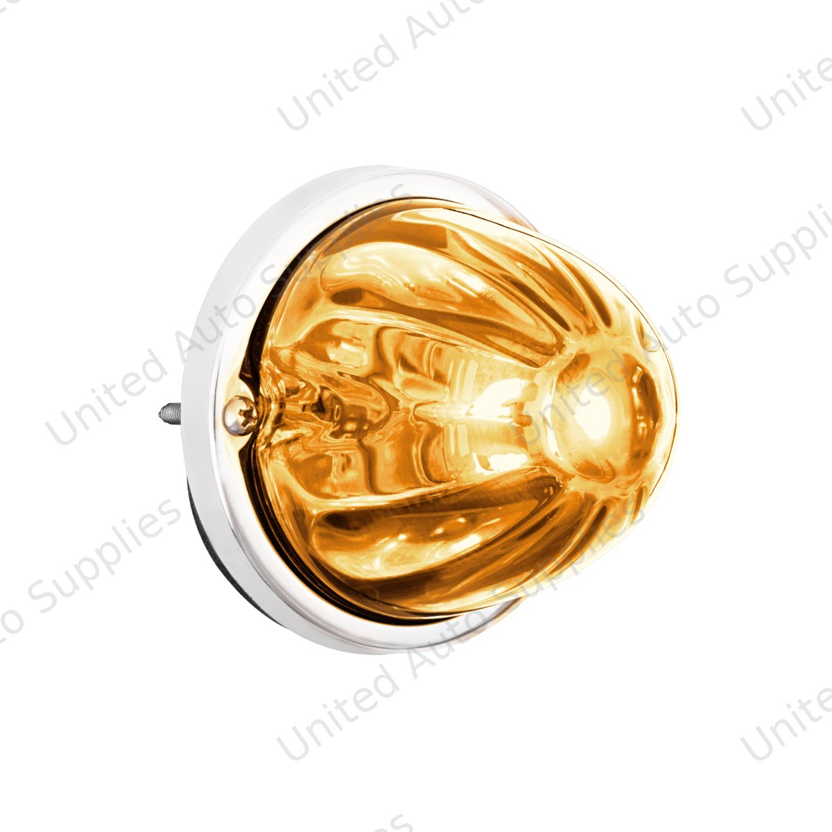 UltraBurst Glass Watermelon Flush Mount Kit With 18 LED Bulb-Amber LED/Clear Lens