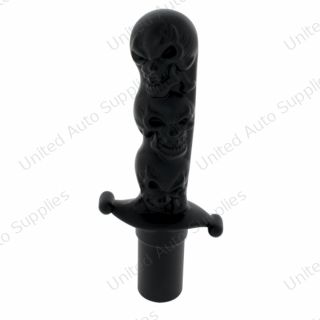 Black Aluminum Skull Dagger Air Valve Knob