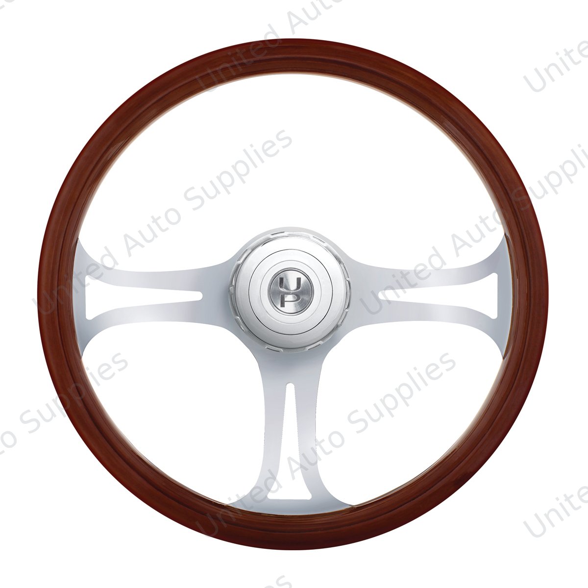 18" Chrome Blade Steering Wheel With Hub & Horn Button Kit For Peterbilt (1998-2005) & Kenworth (2001-2002)
