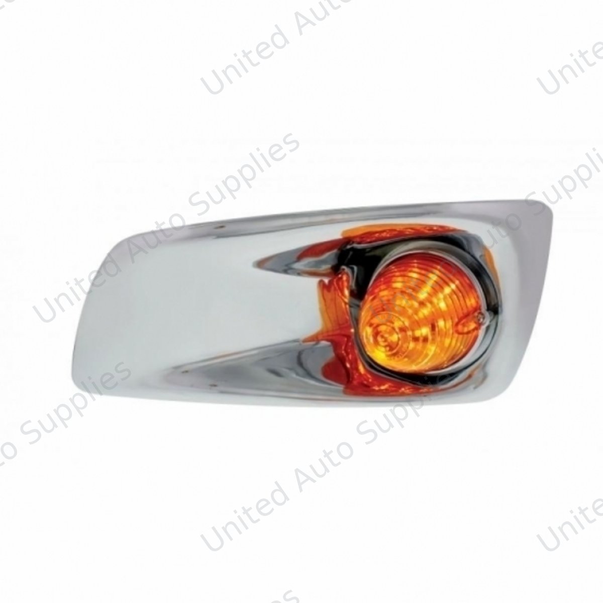 Fog Light Cover With 19 LED Beehive Light For 2007-2017 KW T660 (Driver) - Amber LED/ Amber Lens