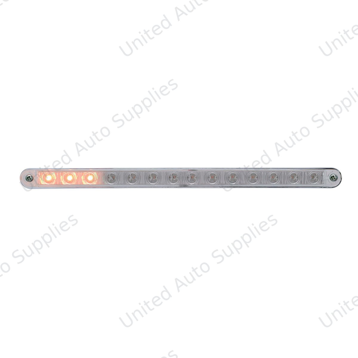 14 LED 12" Sequential Light Bar With Bezel - Amber LED/Clear Lens