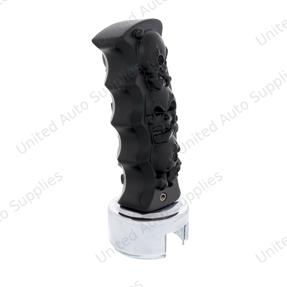 Skulls Pistol Grip Gearshift Knob With 13/15/18 Speed Adapter - Black