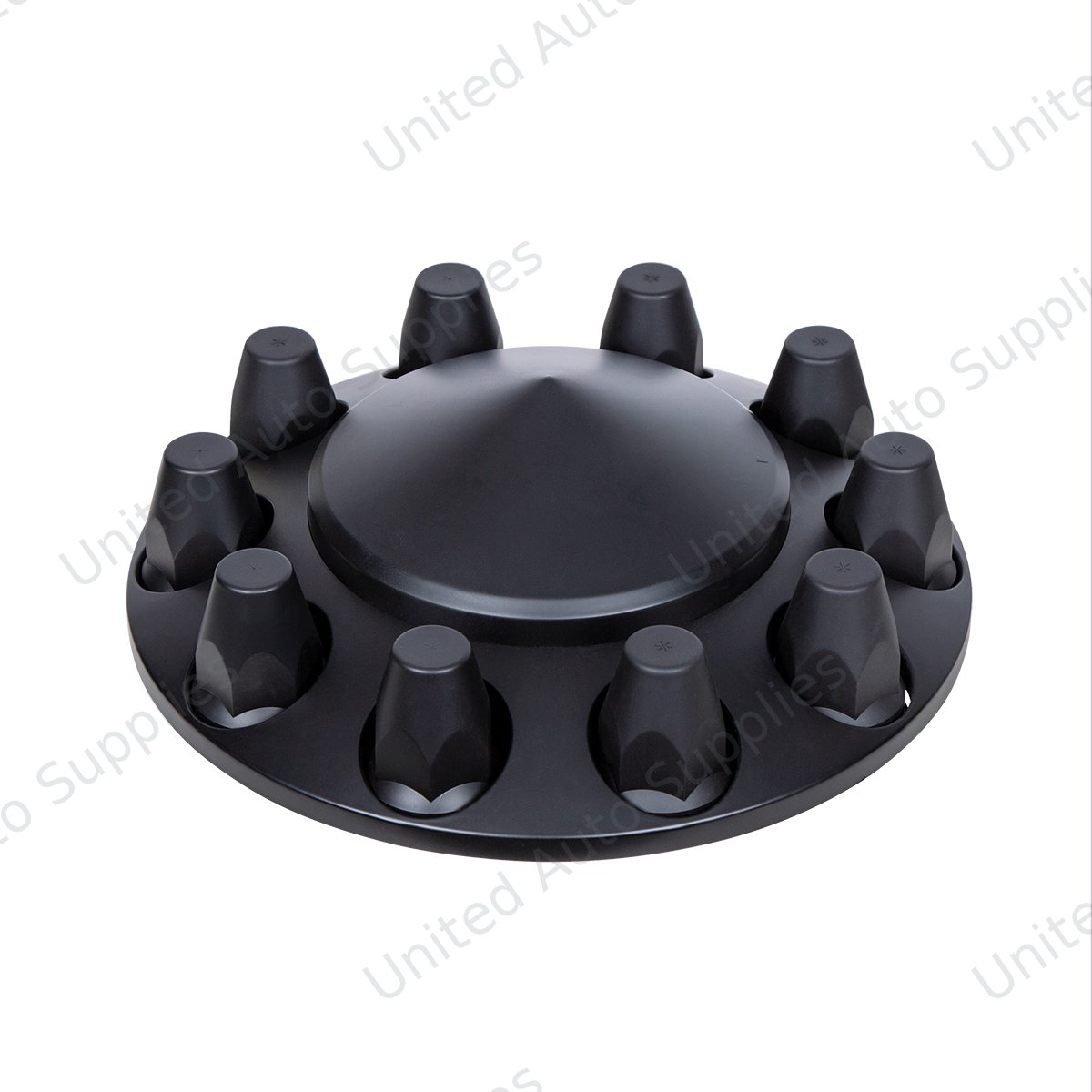 Pointed Front Axle Cover With 33mm Standard Thread-On Nut Covers - Matte Black