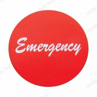 "Emergency" Aluminum Air Valve Knob Sticker Only - Red